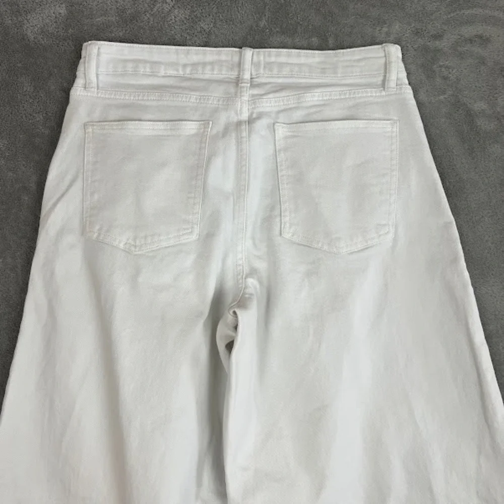 The Drop Super Wide Leg White Denim Jeans Womens 30 Career Clean Girl Minimalist